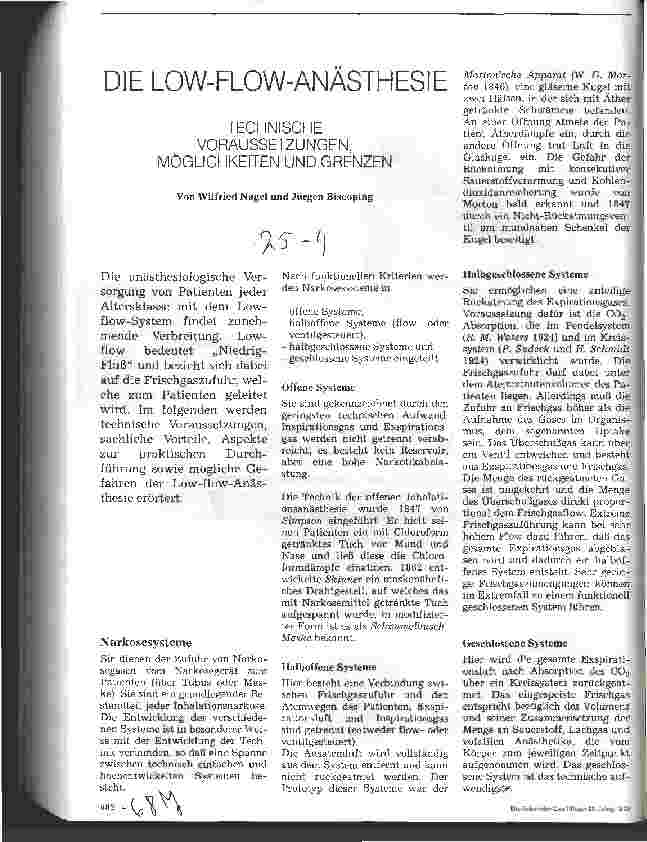 Vorschauseite 1: Die Low-Flow-Anästhesie Technische Voraussetzungen, Möglichkeiten und Grenzen