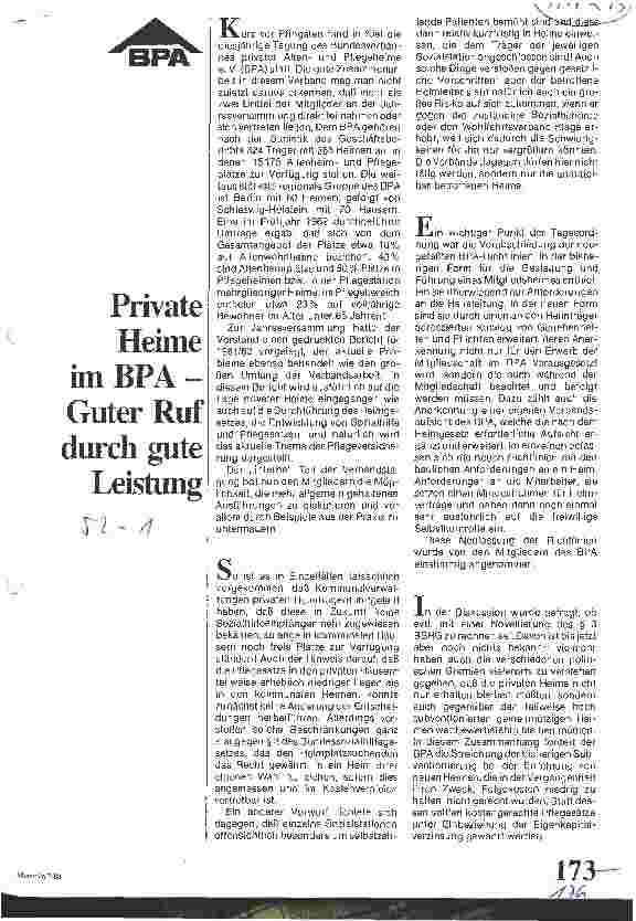 Vorschauseite 1: Private Heime im BPA - Guter Ruf durch gute Leistung