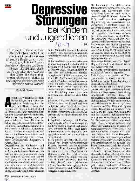 Vorschauseite 1: Depressive Störungen bei Kindern und Jugendlichen