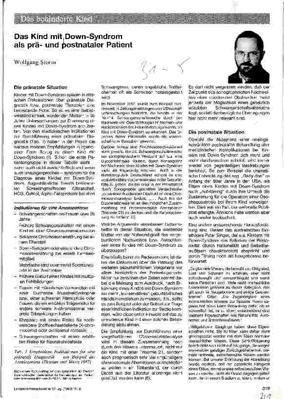 Vorschauseite 1: Das Kind mit Down-Syndrom als präund postnataler Patient