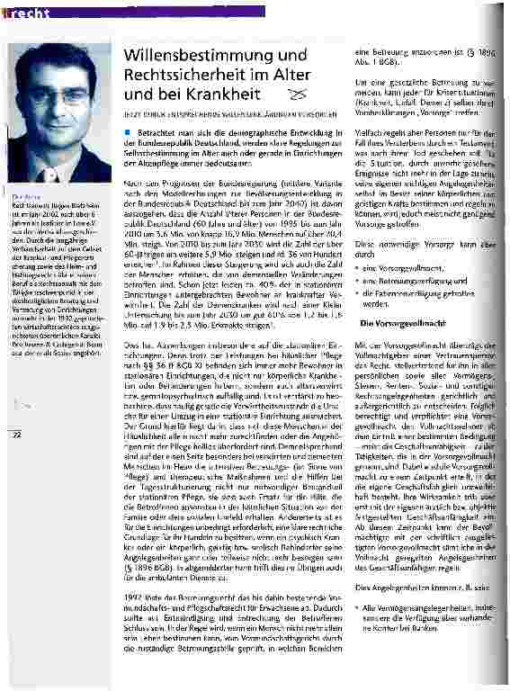 Vorschauseite 1: Willensbestimmung und Rechtssicherheit im Alter und bei Krankheit