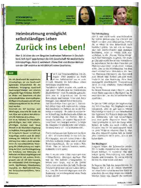 Vorschauseite 1: Zurück ins Leben!
