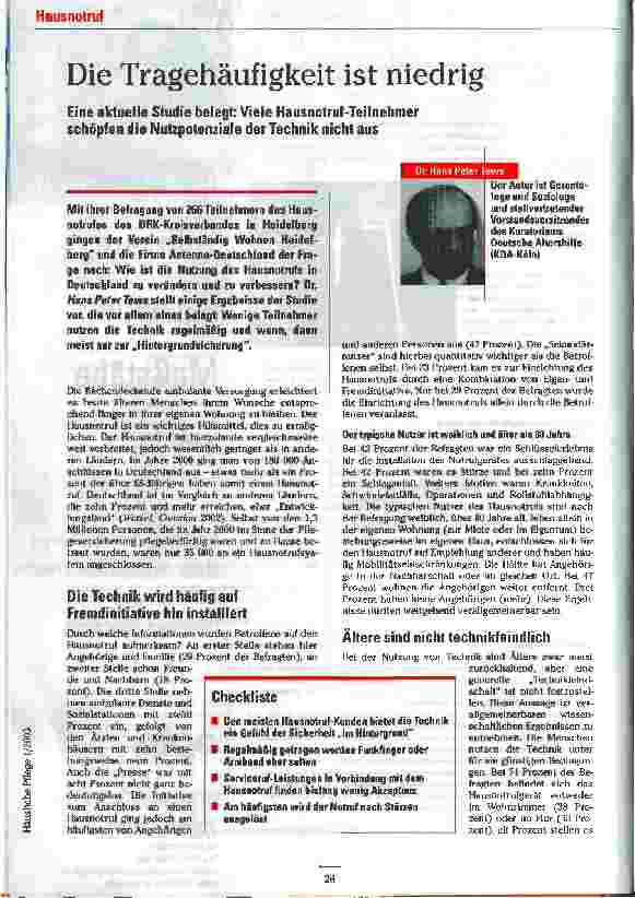 Vorschauseite 1: Die Tragehäufigkeit ist niedrig