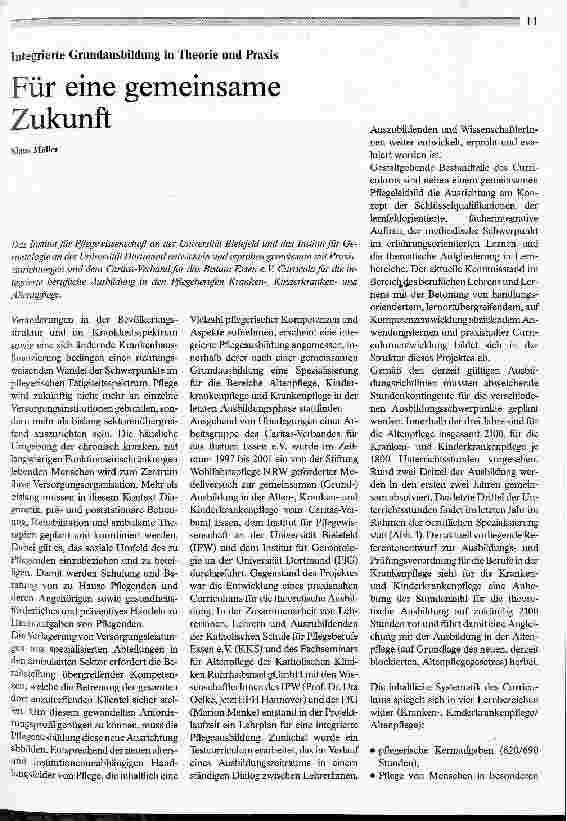 Vorschauseite 1: Für eine gemeinsame Zukunft
