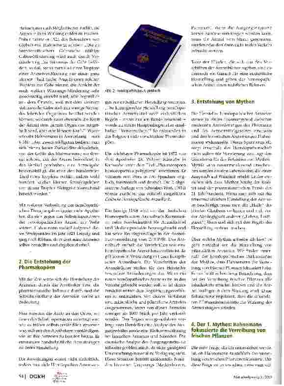 Vorschauseite 2: Die homöopathische Arznei zwischen Mythos und Realität
