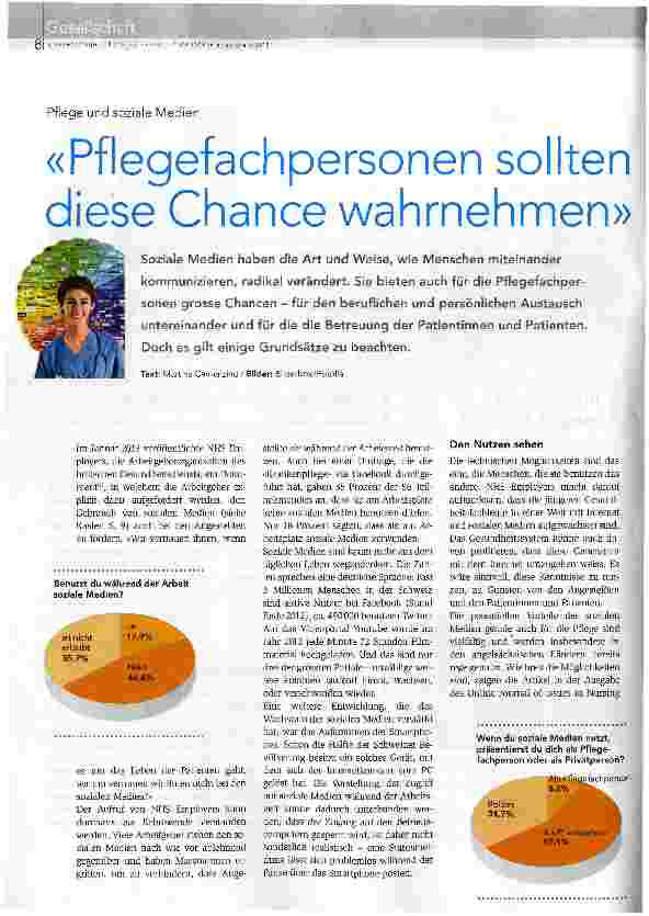Vorschauseite 1: Pflegefachpersonen sollten diese Chance wahrnehmen