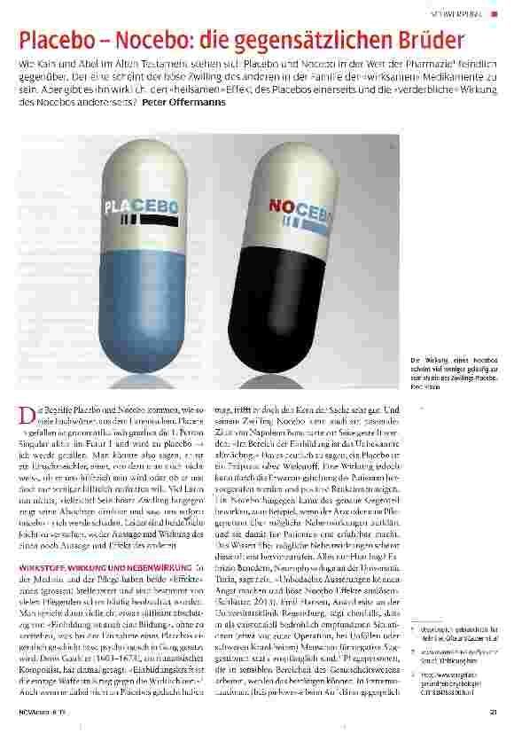 Vorschauseite 1: Placebo - Nocebo: die gegensätzlichen Brüder