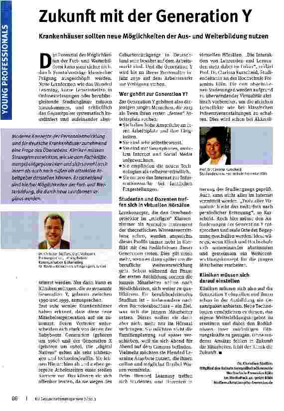 Vorschauseite 1: Zukunft mit der Generation Y