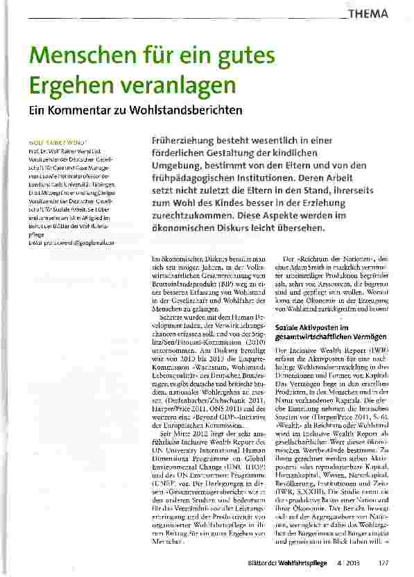 Vorschauseite 1: Menschen für ein gutes Ergehen veranlagen