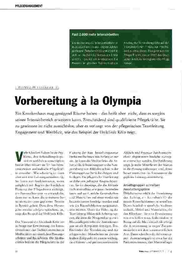 Vorschauseite 1: Vorbereitung a la Olympia