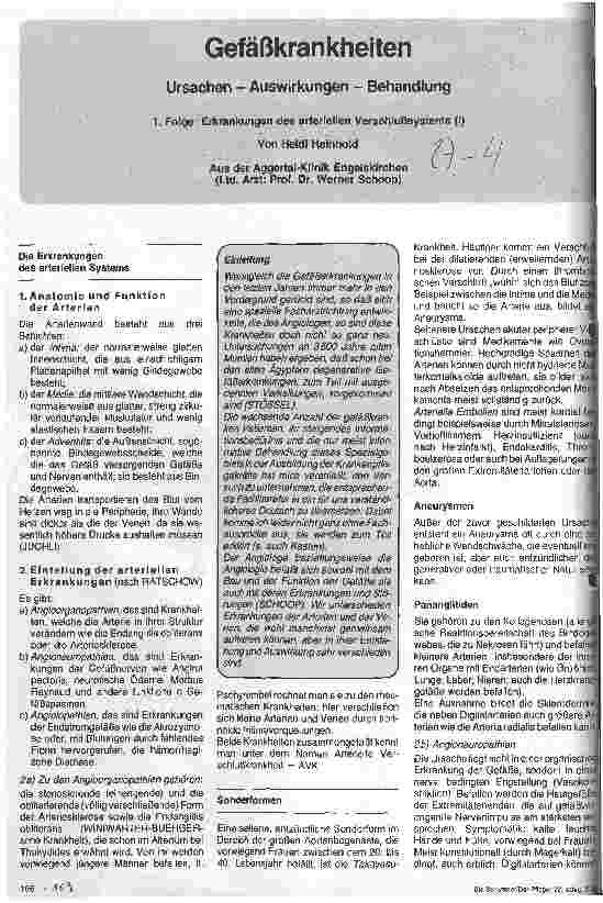 Vorschauseite 1: Gefäßkrankheiten Ursachen - Auswirkungen - Behandlung
