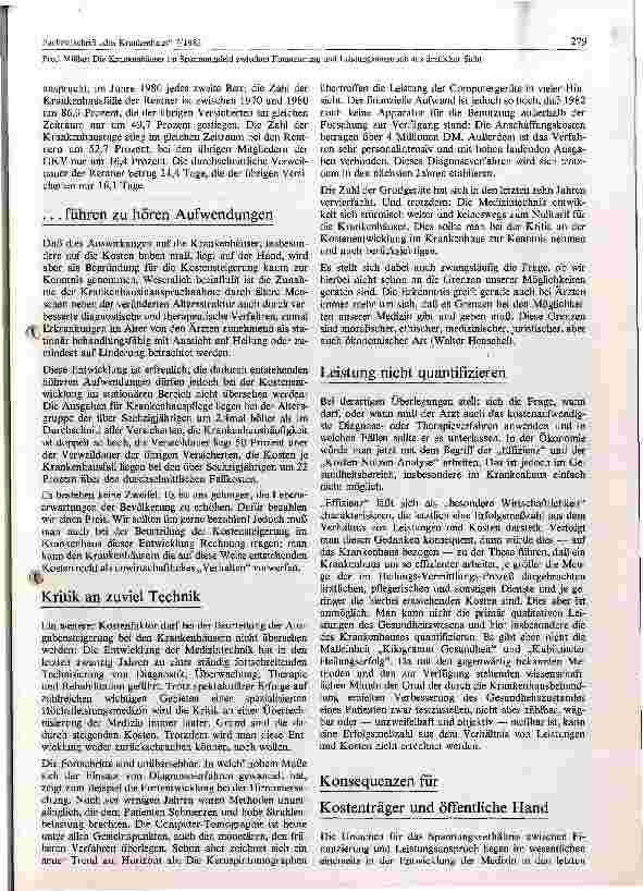Vorschauseite 3: Die Krankenhäuser in Spannungsfeld zwischen Finanzierung und Leistungsanspruch aus ärztlicher Sicht