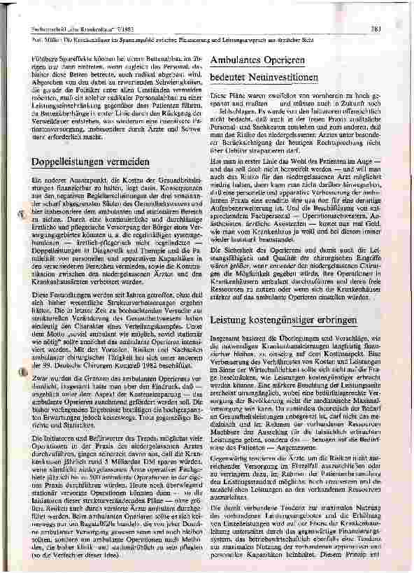 Vorschauseite 5: Die Krankenhäuser in Spannungsfeld zwischen Finanzierung und Leistungsanspruch aus ärztlicher Sicht