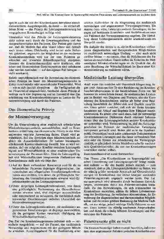 Vorschauseite 6: Die Krankenhäuser in Spannungsfeld zwischen Finanzierung und Leistungsanspruch aus ärztlicher Sicht