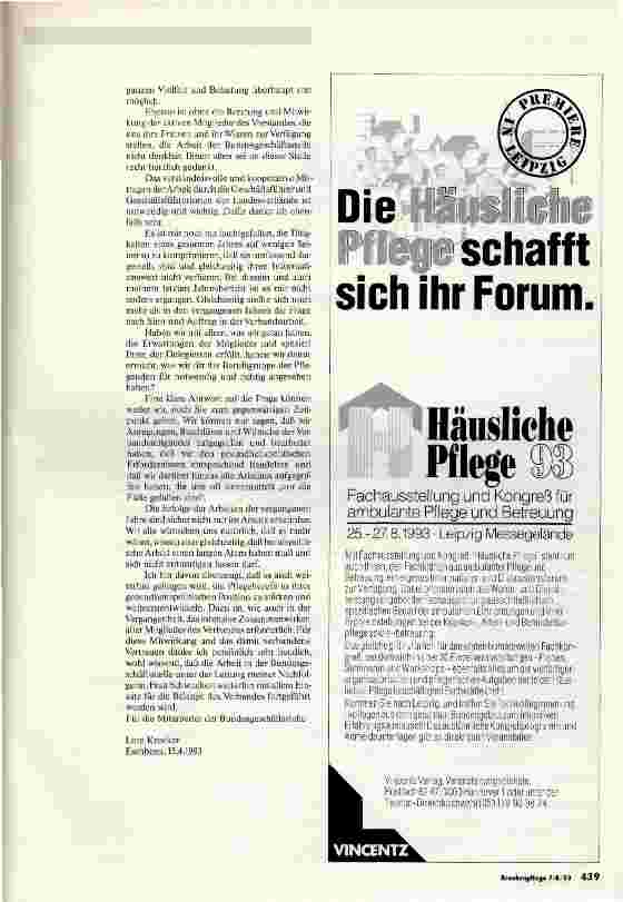 Vorschauseite 6: Arbeitsbericht der Bundesgeschäftsstelle Berichtszeit 01. 04. 92 - 31. 03. 93 Teil 2