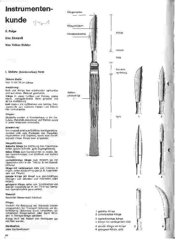 Vorschauseite 1: Instrumentenkunde 6.Folge: Das Skalpell