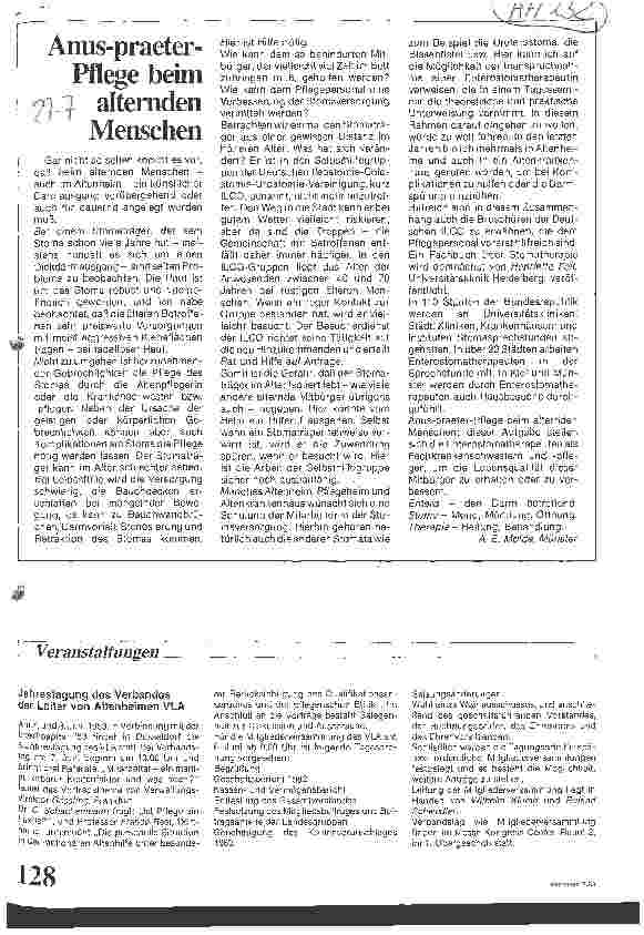 Vorschauseite 1: Anus-praeter-Pflege beim alternden Menschen