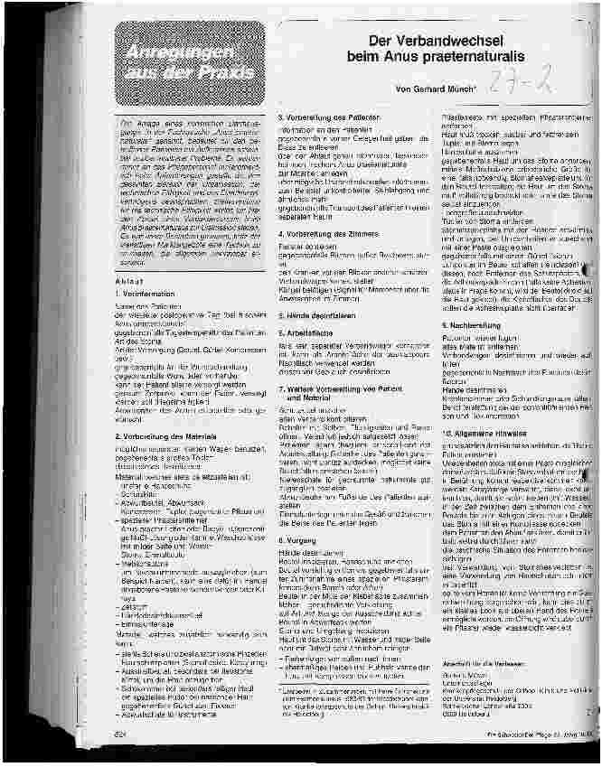 Vorschauseite 1: Der Verbandwechsel beim Anus praeternaturalis