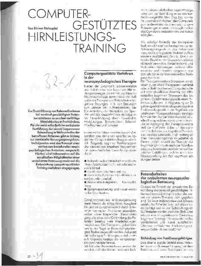 Vorschauseite 1: Computergestütztes Hirnleistungstraining