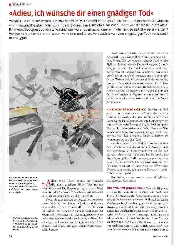 Vorschauseite 1: «Adieu, ich wünsche dir einen gnädigen Tod»