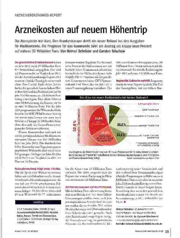 Vorschauseite 1: Arzneikosten auf neuem Höhentrip