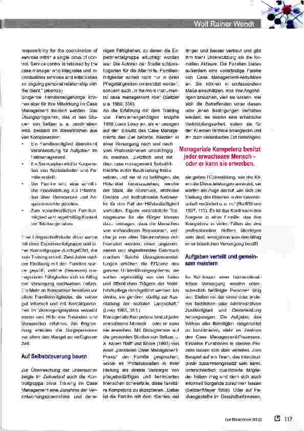 Vorschauseite 2: Sorgend managen lässtsich auch informell: Ein Rekurs auf die Anfänge des Verfahrens