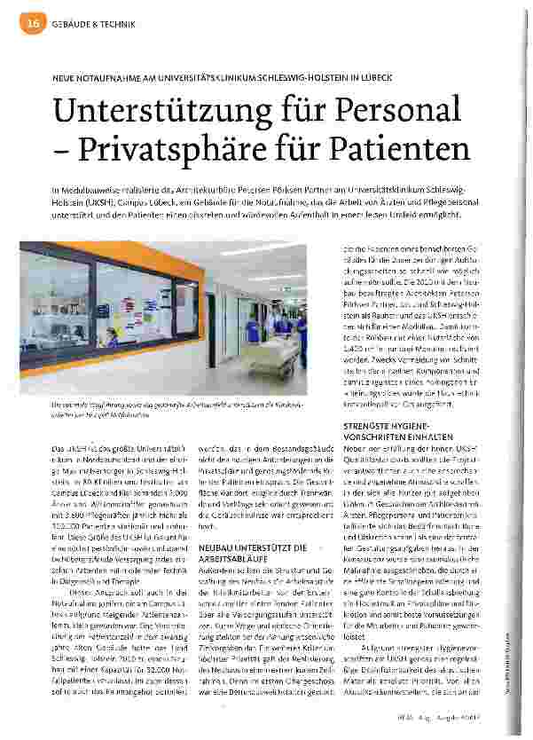 Vorschauseite 1: Unterstützung für Personal - Privatsphäre für Patienten