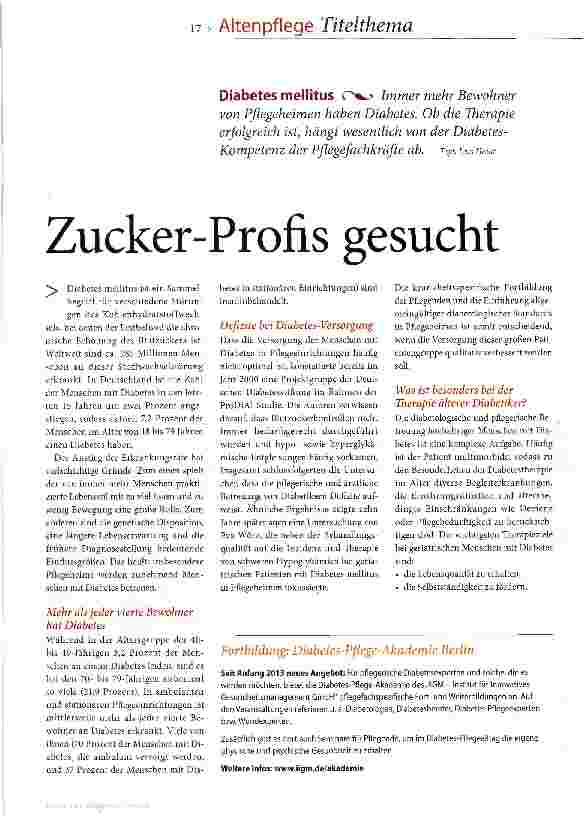Vorschauseite 2: Zucker-Profis gesucht