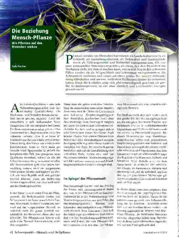 Vorschauseite 1: Die Beziehung Mensch-Pflanze