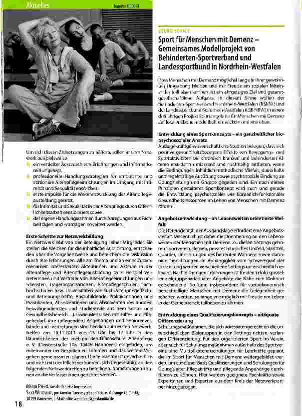 Vorschauseite 2: Gründung des Netzwerks »Sexualität in der Altenpflege«