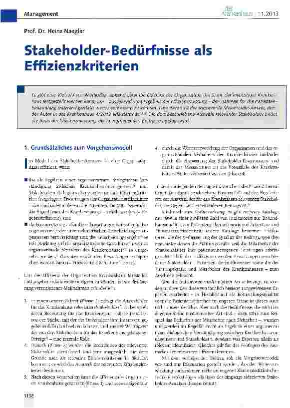 Vorschauseite 1: Stakeholder-Bedürfnisse als Effizienzkriterien