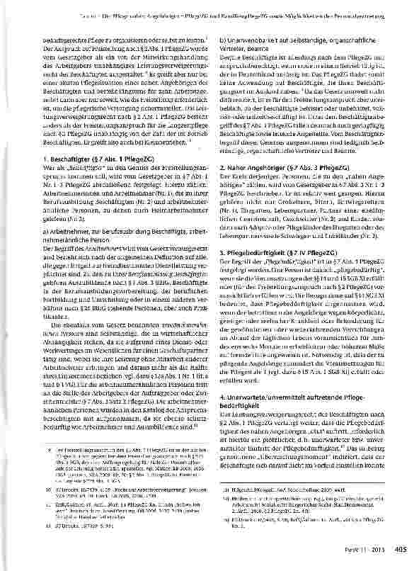 Vorschauseite 2: Die Pflege naher Angehöriger - PflegeZG und Familien-pflegeZG sowie Möglichkeiten der Personalvertretung