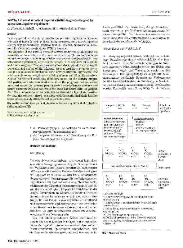 Vorschauseite 2: BeWiTa: eine Studie zu ambulanten Bewegungsangeboten in der Gruppe für Menschen mit kognitiven Beeinträchtigungen