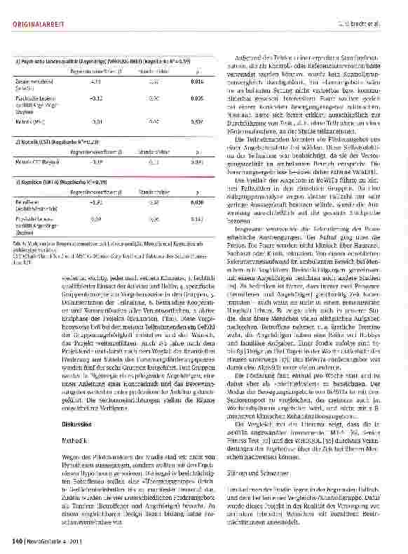 Vorschauseite 6: BeWiTa: eine Studie zu ambulanten Bewegungsangeboten in der Gruppe für Menschen mit kognitiven Beeinträchtigungen