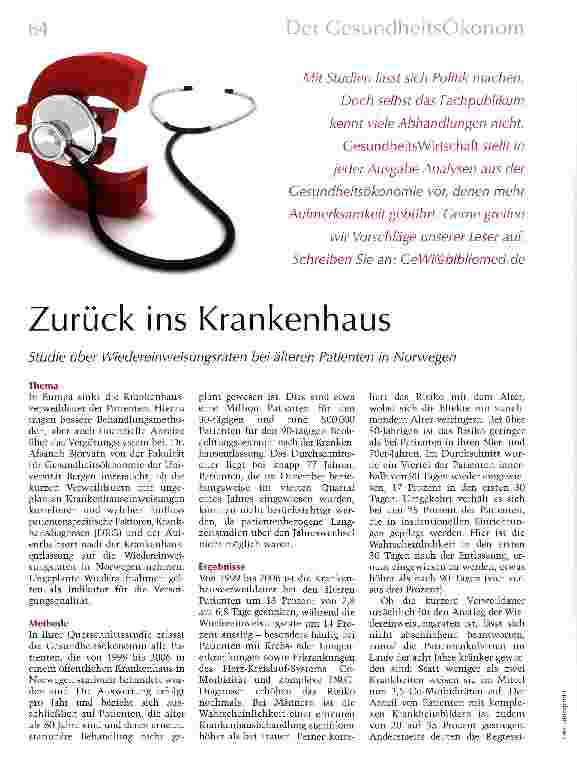 Vorschauseite 1: Zurück ins Krankenhaus