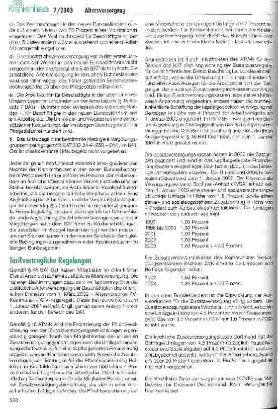Vorschauseite 2: Kostenexplosion durch die zusätzliche Altersversorgung in Krankenhäusern der neuen Bundesländer Ausnahmetatbestand zur Budgeterhöhung nach § 6 Absatz 1 Satz 4 Nr. 5 BPflV?