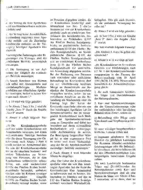 Vorschauseite 2: Gesetz zur Änderung des Apothekengesetzes