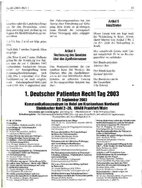 Vorschauseite 4: Gesetz zur Änderung des Apothekengesetzes