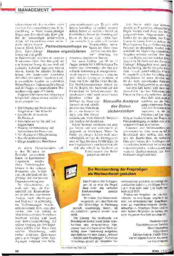 Vorschauseite 3: Patienten-Befragung: Ein sinnvolles Management-Instrument