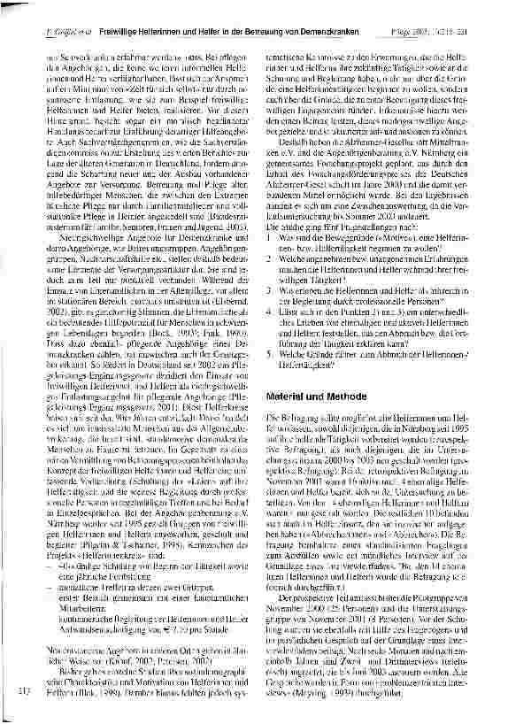 Vorschauseite 2: Freiwillige Helferinnen und Helfer in der stundenweisen häuslichen Betreuung von Demenzkranken