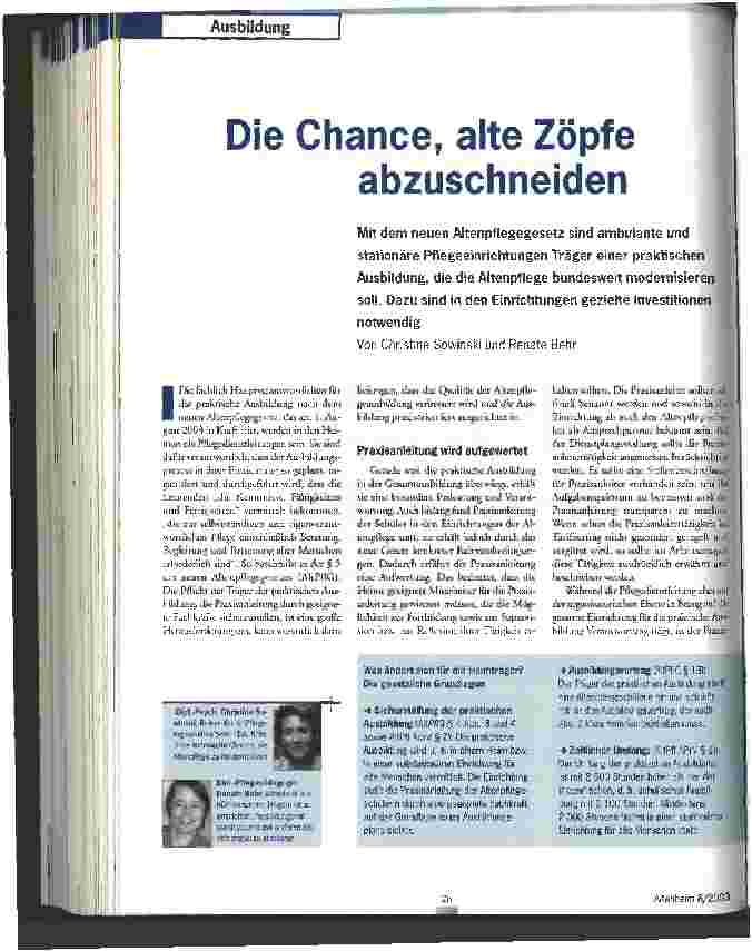 Vorschauseite 1: Die Chance, alte Zöpfe abzuschneiden