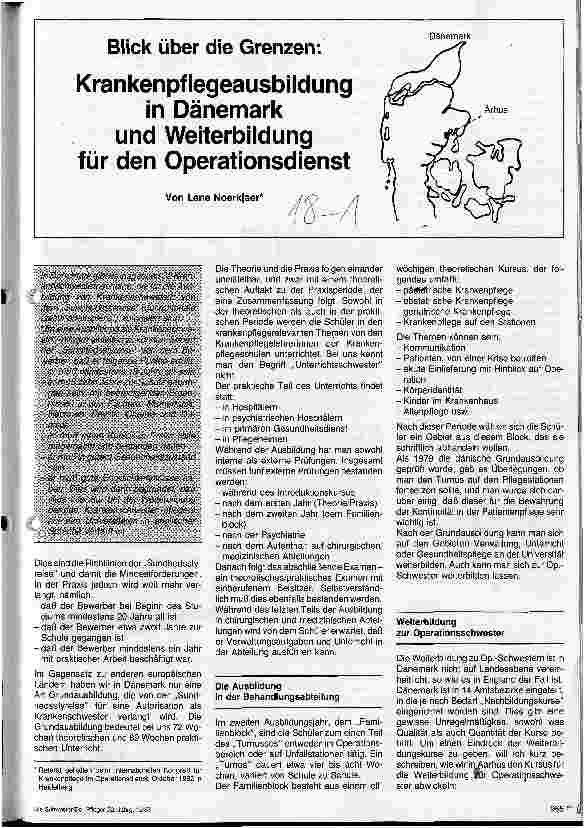 Vorschauseite 1: Krankenpflegeausbildung in Dänemark und Weiterbildung zur OP-Dienst