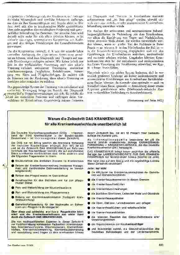 Vorschauseite 5: Neuordnung des Gesundheitswesen auch aus volkswirtschaftlichen Gründen eine Notwendigkeit
