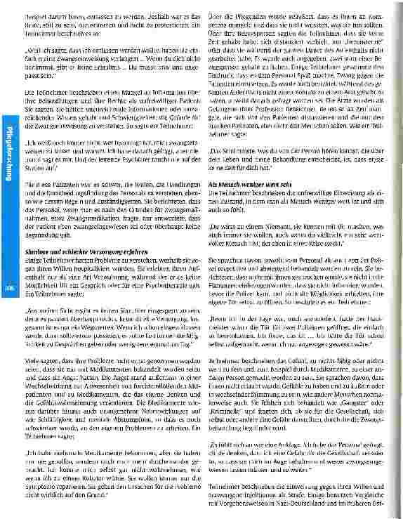 Vorschauseite 5: Die Forderung nach Respekt - zwangseingewiesene psychiatrische Patienten berichten über Zwangsmaßnahmen