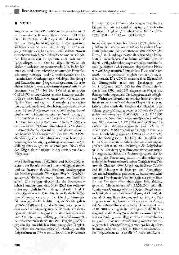 Vorschauseite 2: Nachtwache - Zur Versicherungspflicht in der Sozialund Arbeitslosenversicherung