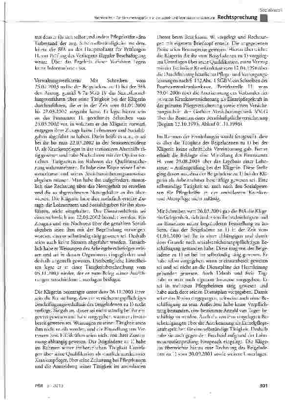 Vorschauseite 3: Nachtwache - Zur Versicherungspflicht in der Sozialund Arbeitslosenversicherung