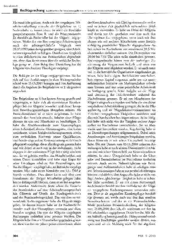 Vorschauseite 6: Nachtwache - Zur Versicherungspflicht in der Sozialund Arbeitslosenversicherung