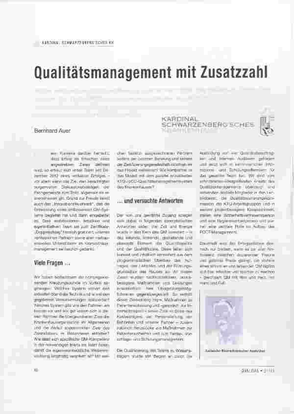 Vorschauseite 1: Qualitätsmanagement mit Zusatzzahl