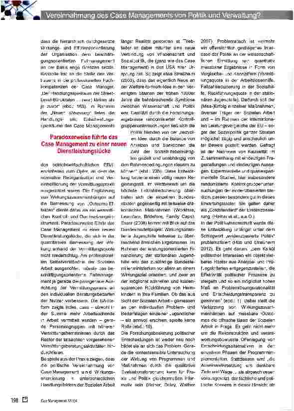 Vorschauseite 2: Vereinnahmung des Case Managements von Politik und Verwaltung?
