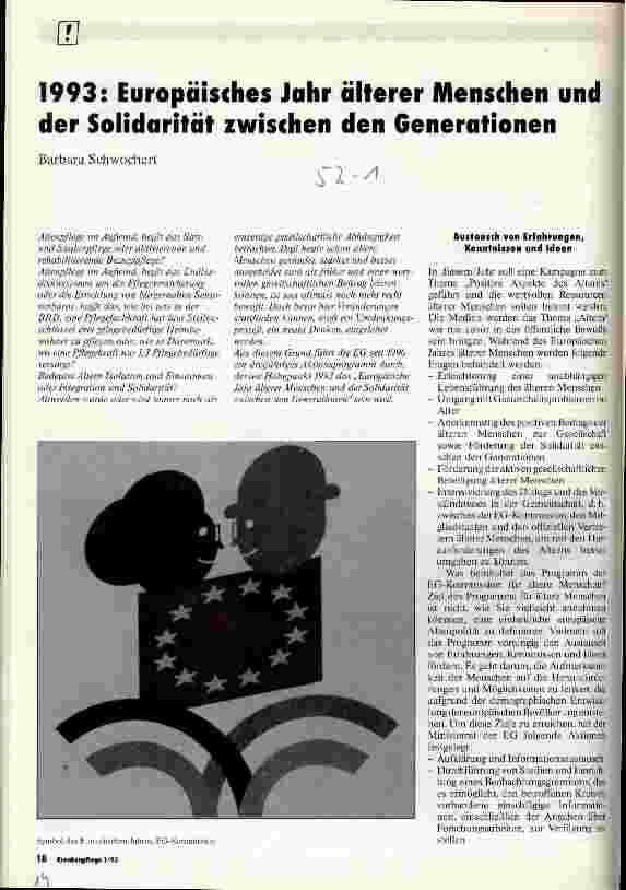 Vorschauseite 1: 1993: Europäisches Jahr älterer Menschen und der Solidarität zwischen den Generationen